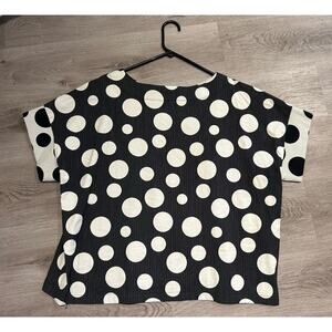 Bryn Walker Orla Polka A Dot Black White Blouse, Sz XL, MP $154